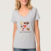 Schattig Chic Vrede Liefde Chocolade Snoep Hart T-shirt (Voorkant)