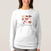 Schattig Chic Vrede Liefde Chocolade Snoep Hart T-shirt (Voorkant)