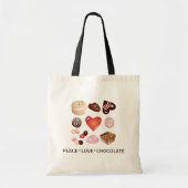 Schattig Chic Vrede Liefde Chocolade Snoep Hart Tote Bag (Voorkant)