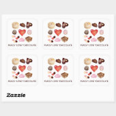 Schattig Chic Vrede Liefde Chocolade Snoep Hart Vierkante Sticker (Vel)