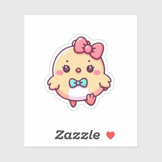 schattig chick die cut sticker (Vel)