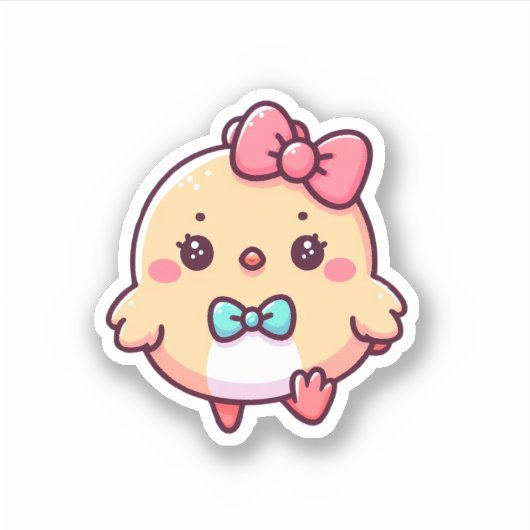 schattig chick die cut sticker (Voorkant)