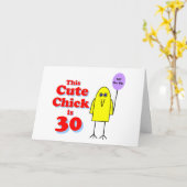 Schattig chick is 30! kaart (Gele Bloem)