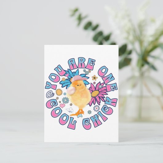 Schattig Chick - Je bent een Cool Chick Briefkaart (Staand voorkant)
