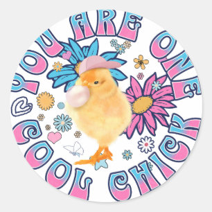 Schattig Chick - Je bent een Cool Chick Ronde Sticker