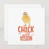 Schattig Chick Met Bril - Chick Met Visie (Voorkant / Achterkant)
