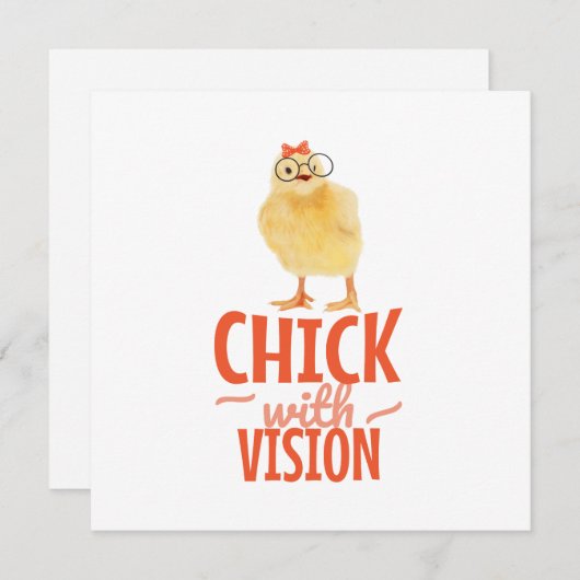 Schattig Chick Met Bril - Chick Met Visie (Voorkant / Achterkant)