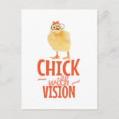 Schattig Chick Met Bril - Chick Met Visie Briefkaart (Voorkant)