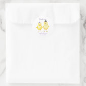 Schattig Chicks Little Birds Custom Wedding Favori Ronde Sticker (Tas)
