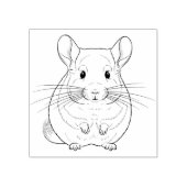 Schattig Chinchilla Front Uitzicht Rubberstempel (Afrduk)