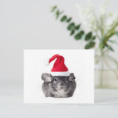 Schattig Chinchilla Santa Model Feestdagenkaart (Staand voorkant)
