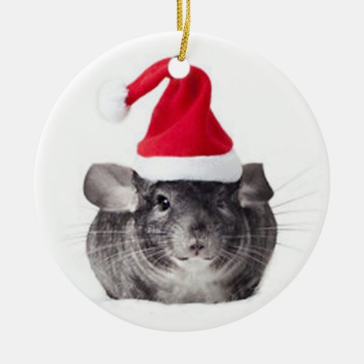 Schattig Chinchilla Santa Model Keramisch Ornament (Voorkant)