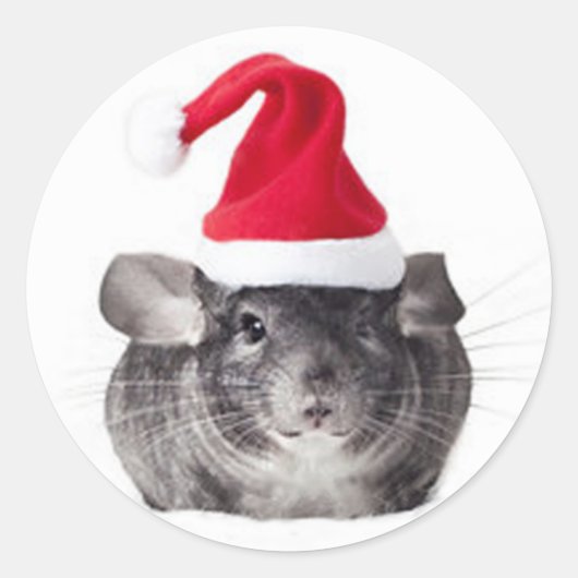 Schattig Chinchilla Santa Model Ronde Sticker (Voorkant)