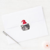 Schattig Chinchilla Santa Model Ronde Sticker (Envelop)