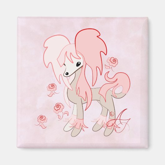 Schattig Chinees kuifpastel roze Magneet (Voorkant)