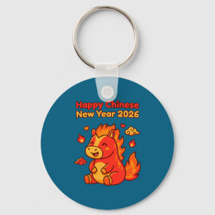 Schattig Chinees Maanspaard Premium Tri Sleutelhanger