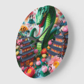 Schattig Chinees Nieuwjaars Slang Origami WC5 Grote Klok (Hoek)