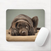 Schattig Chocolade Lab Puppy Design Muismat (Met muis)