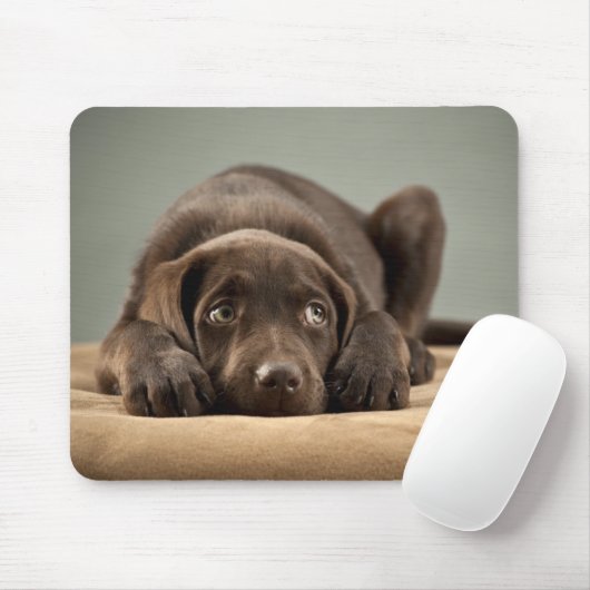Schattig Chocolade Lab Puppy Design Muismat (Met muis)