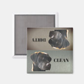 Schattig Chocolade Lab Schoon Vuil Vaatwasser Magn Magneet (Voorkant / Achterkant)