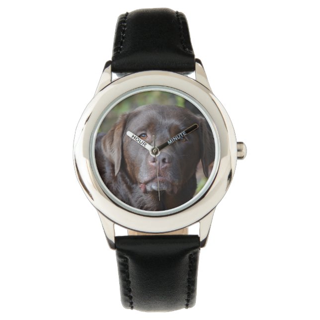 Schattig chocolade labrador Retriever Horloge (Voorkant)