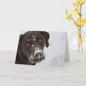 Schattig Chocolate Lab Wenskaart Kaart (Gele Bloem)