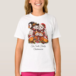 Schattig Christmasween Sneeuwuilgezin Wintervakant T-shirt