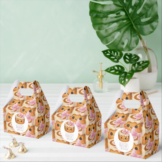 Schattig Cinnamon Roll Bun Meisje Verjaardagsfeest Bedankdoosjes (Meervoudige)