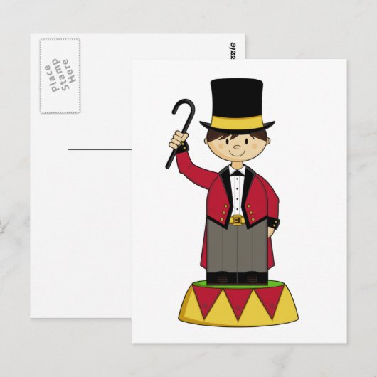 Schattig Circus Ringmaster Briefkaart (Voorkant / Achterkant)