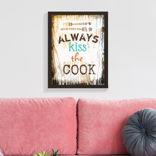 schattig citaat uit bekapte canvas keukenkunst (Insitu (Woonkamer))