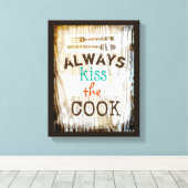 schattig citaat uit bekapte canvas keukenkunst afdruk (Insitu (Houten vloer))