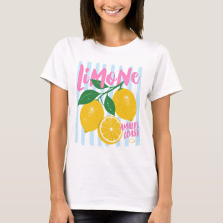 Schattig Citroen Amalfi Kust Italiaanse Zomer Retr T-shirt