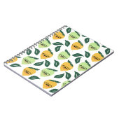 Schattig Citroen Citrus Cartoon Groene Patronen Notitieboek (Linkerzijde)