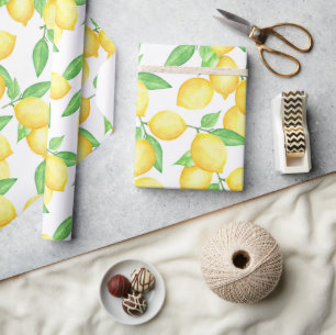 Schattig Citroen Lemon Print Cadeaupapier