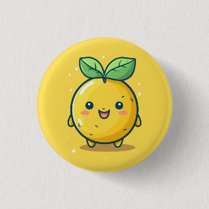Schattig citroen thema ronde button 3,2 cm