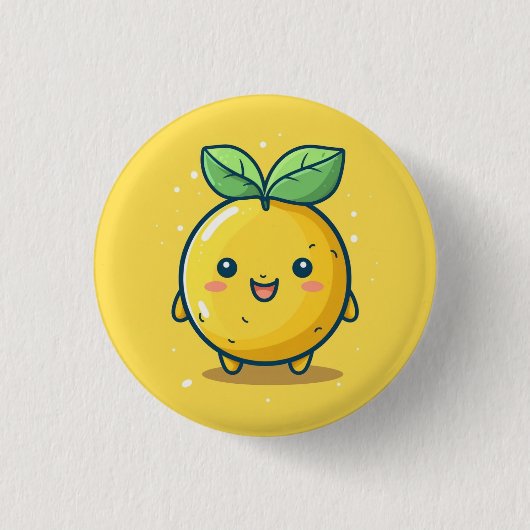 Schattig citroen thema ronde button 3,2 cm (Voorkant)