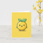 Schattig citroenthema kaart (Gele Bloem)