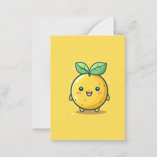 Schattig citroenthema notitiekaartje (Voorkant)