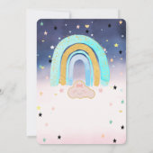 Schattig Cloud Rainbow Stars Ombre Baby shower Kaart (Achterkant)