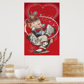Schattig Clown Bloem Niezen Hart Valentijn Poster (Keuken)