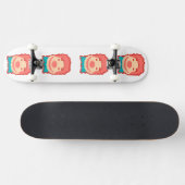 Schattig clown gezicht in pixels persoonlijk skateboard (Horizontaal)