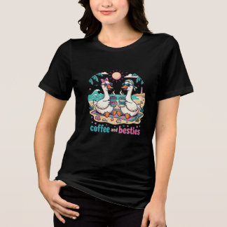 Schattig Coffee Besties Strand Eenden T-Shirt