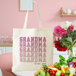 Schattig Collegiaal Roze Gradiënt Oma Aangepast Ja Tote Bag