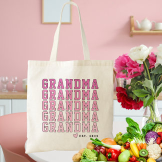 Schattig Collegiaal Roze Gradiënt Oma Aangepast Ja Tote Bag