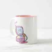 Schattig Computer Chic Ontwerp Tweekleurige Koffiemok (Voorkant links)