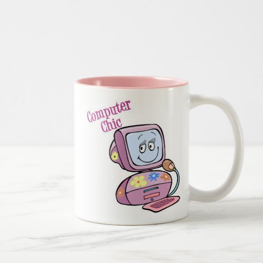 Schattig Computer Chic Ontwerp Tweekleurige Koffiemok (Rechts)
