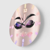 Schattig Cool Trendy Roos Gold Glitter Faux Lahes Grote Klok (Hoek)