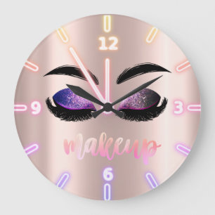 Schattig Cool Trendy Roos Gold Glitter Faux Lahes Grote Klok