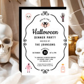 Schattig Coquette Halloween Dinerfeest Kaart