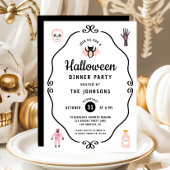 Schattig Coquette Halloween Dinerfeest Kaart